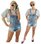 Krotkie damskie spodenki szorty ogrodniczki JEANS C172