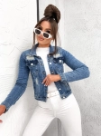 Wiosenna jeansowa damska kurtka jeans katana jasna - K50