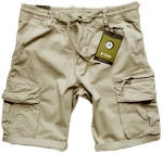Meskie krotkie spodenki bojowki na gumie szorty 5790 - JASNY BEŻOWY