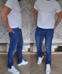 Długie męskie spodnie jeansowe JEANS KB3267
