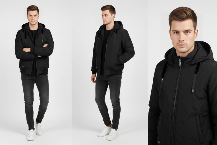 Kurtka meska wiosenna z kapturem