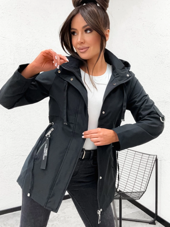 Czarna-kurtka-damska-parka-pikowana-Happy-House-S-2XL-przod