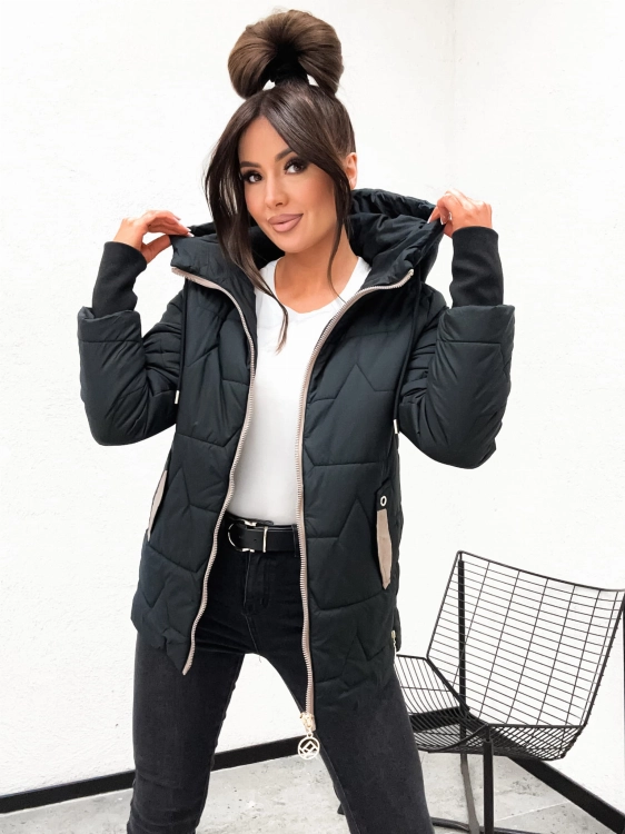 Wiosenna kurtka damska czarna przejsciowa