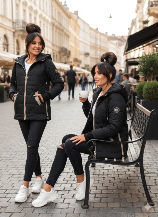 Przejsciowa wiosenna kurtka damska pikowana