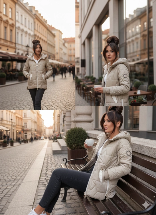 Wiosenna przejsciowa kurtke damska z kapturem