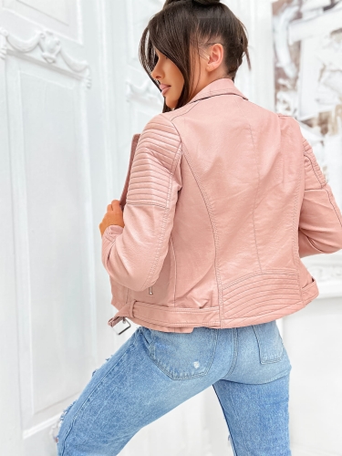 Kurtka wiosenna damska ramoneska skórzana tył