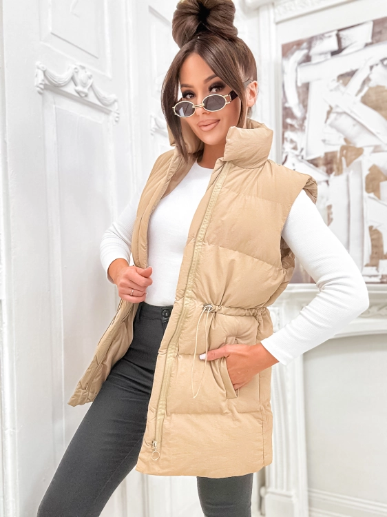 Pikowana damska kamizelka, bezrekawnik wiosenny.