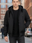 Kurtka męska wiosenna  przejsciowa wiatrowka z kapturem 7008 - CZARNA