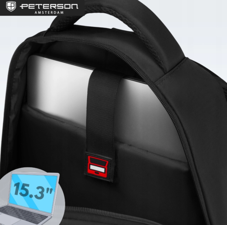 P17 miejski plecak podróżny na laptopa (40x30x15) czarny
