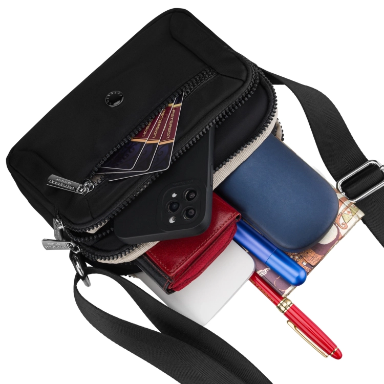 T7 damska torebka sportowa pojemna crossbody czarna