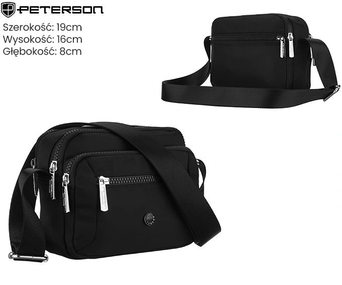 T7 damska torebka sportowa pojemna crossbody czarna