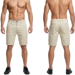 KRÓTKIE SPODENKI MĘSKIE SZORTY KLASYCZNE CASUAL 039 - BEŻOWE