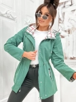 Kurtka wiosenna damska lekka PARKA z kapturem 411 - C. ZIELONA