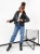Jesienna kurtka damska kozuszek ramoneska w kolorze czarnym na misiu.