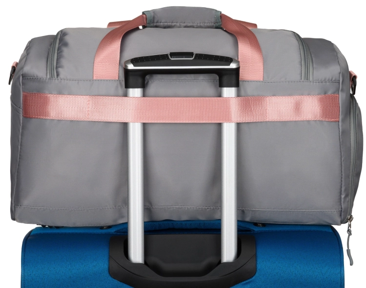 Torba podróżna treningowa szaro-różowa T14
